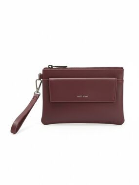 MERLOT MANIFESTO — Matt & Nat Vegan Leather Burgundy Wristlet Clutch